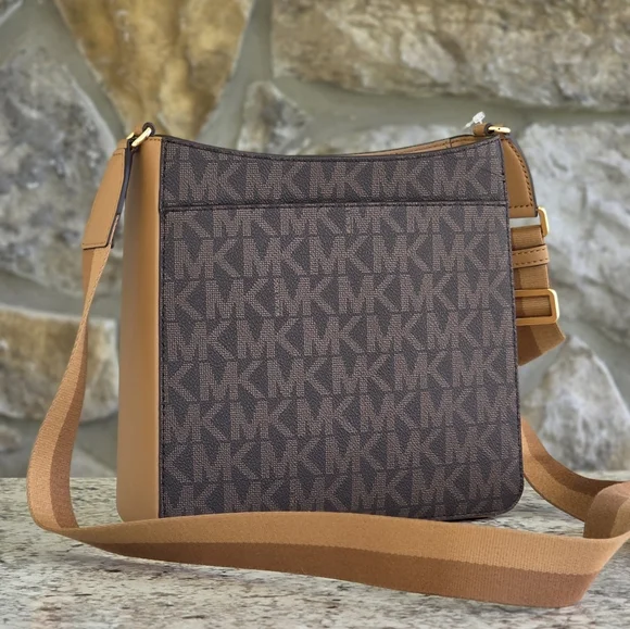 Michael Kors Jet Set Medium Logo Brown Crossbody - Picture 3 of 9